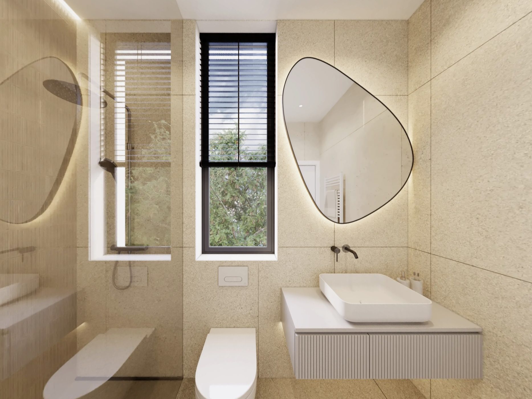 Bathroom with a walk-in shower