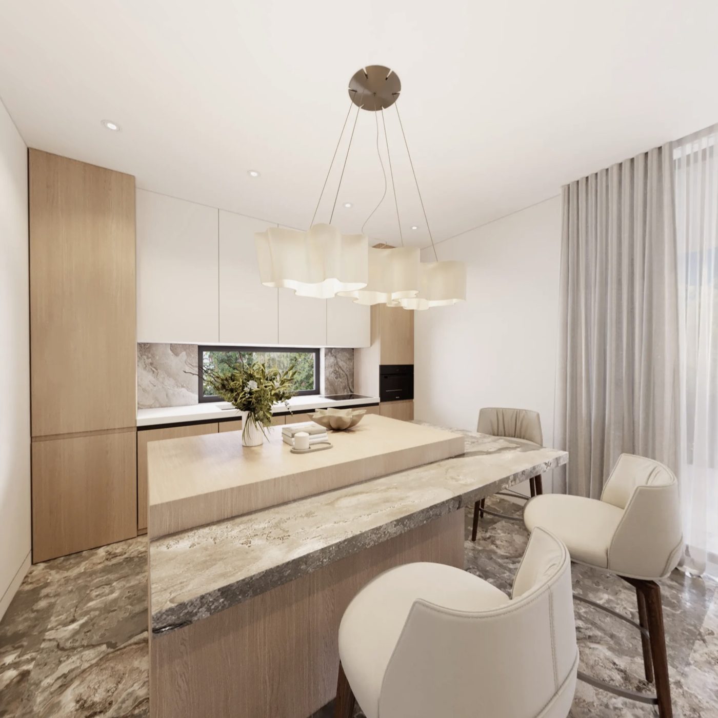 Kitchen island and dining